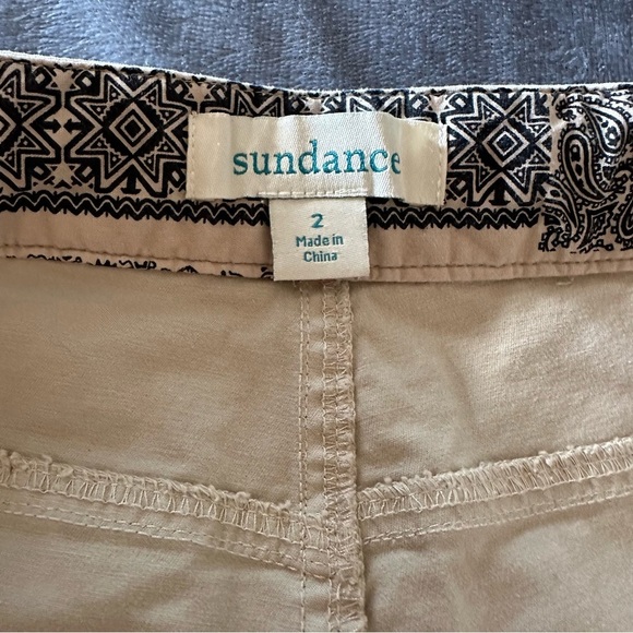 Sundance Cream Khaki Embroidered Straight Leg Pants Boho Women's Size 2 - Picture 10 of 15